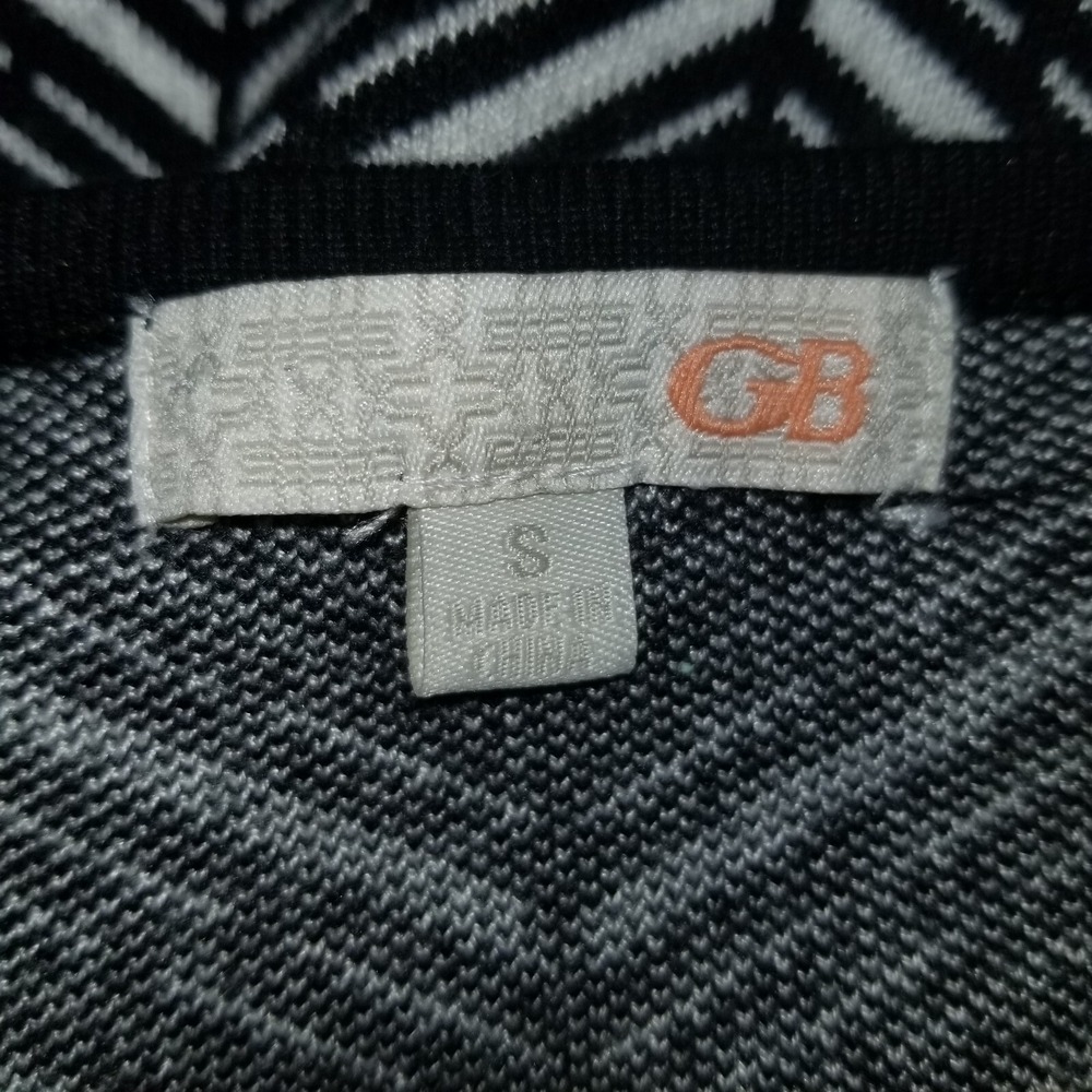 GB Gianni Bini Dress- Women's Small Black White Chevron‎ Stripe Stretch Bodycon - Picture 2 of 8